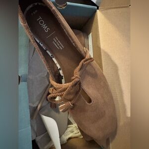 TOMS Brown Suede Shoes with tassel ties